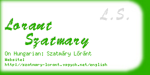 lorant szatmary business card