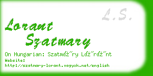 lorant szatmary business card